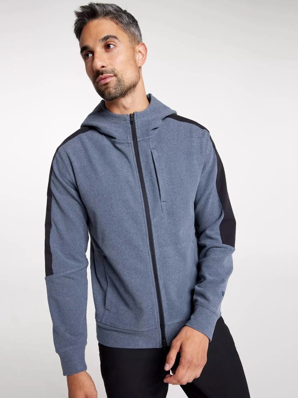 VRST Men's Pinnacle Polar Fleece Full Zip Hoodie, Darker Ardosia Slate Sz LG